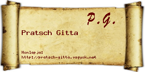 Pratsch Gitta névjegykártya